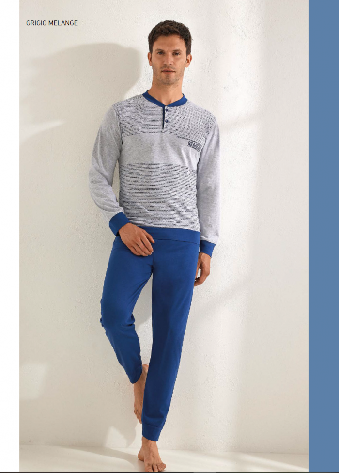 Il Granchio - Pigiama da Uomo Lungo Jersey di Cotone / Art.Gp1112