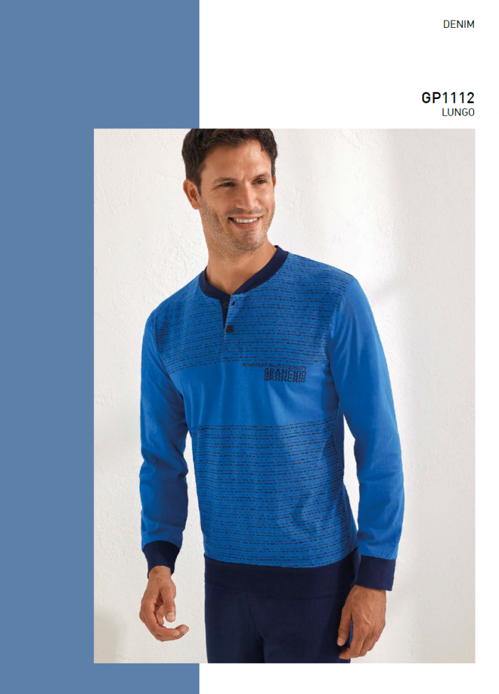 Il Granchio - Pigiama da Uomo Lungo Jersey di Cotone / Art.Gp1112 - immagine 2