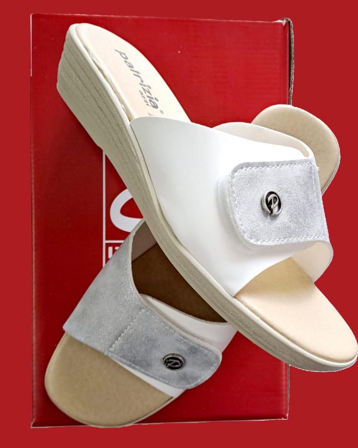 Patrizia Azzi - Ciabatte Donna - Bianco / Argento - ( Made In Italy ) - / Art.171 - immagine 2