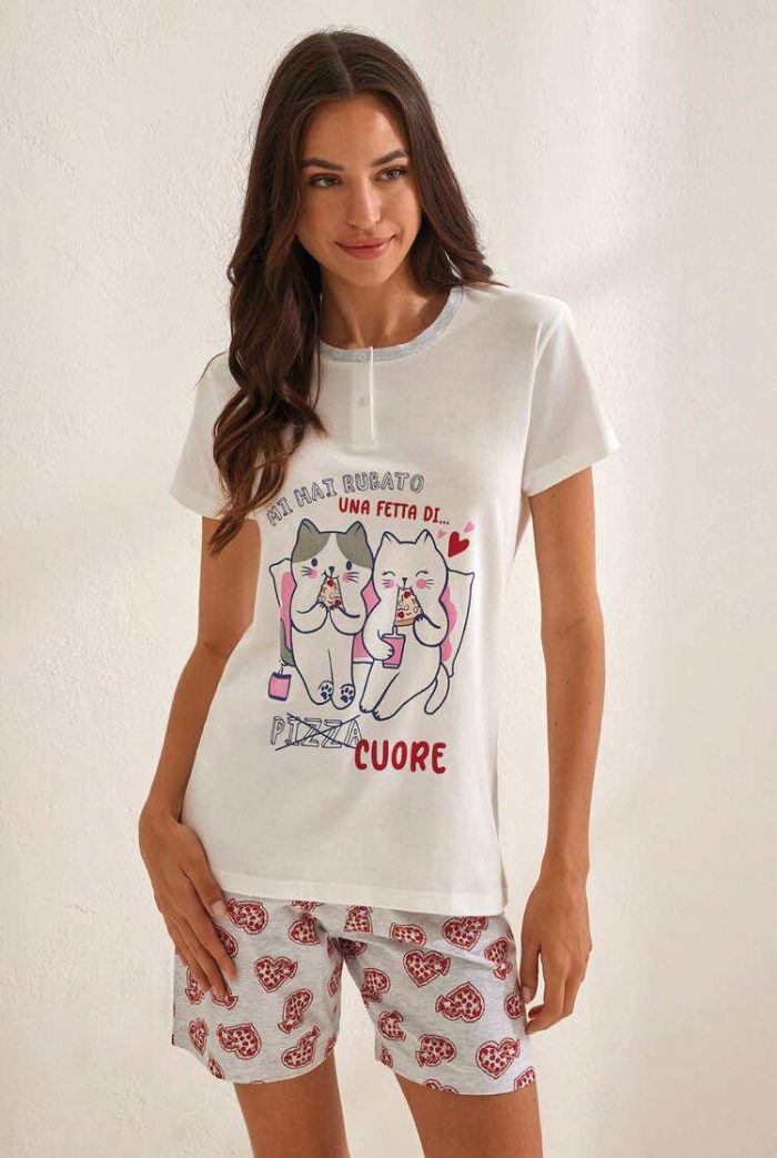 Il Granchio - Homewear - Pigiama Estivo Corto Donna in Cotone / Art.GP5097 - immagine 2