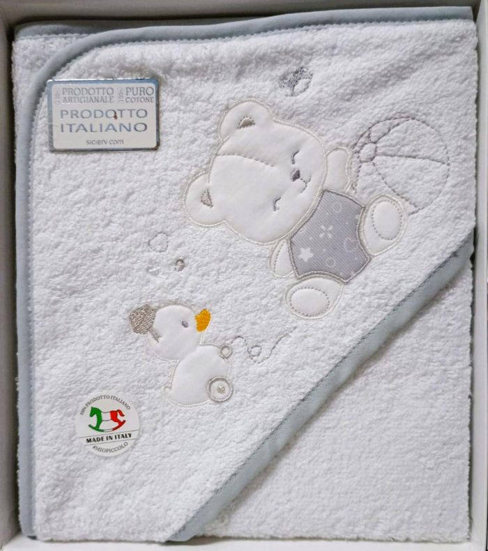 Mio Piccolo - Accappatoio Baby in Spugna Quadrato Ricamato / Art.57 - Dis.372 - immagine 4