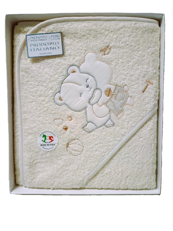 Mio Piccolo - Accappatoio Baby in Spugna Quadrato Ricamato / Art.57 - Dis.372 - immagine 3