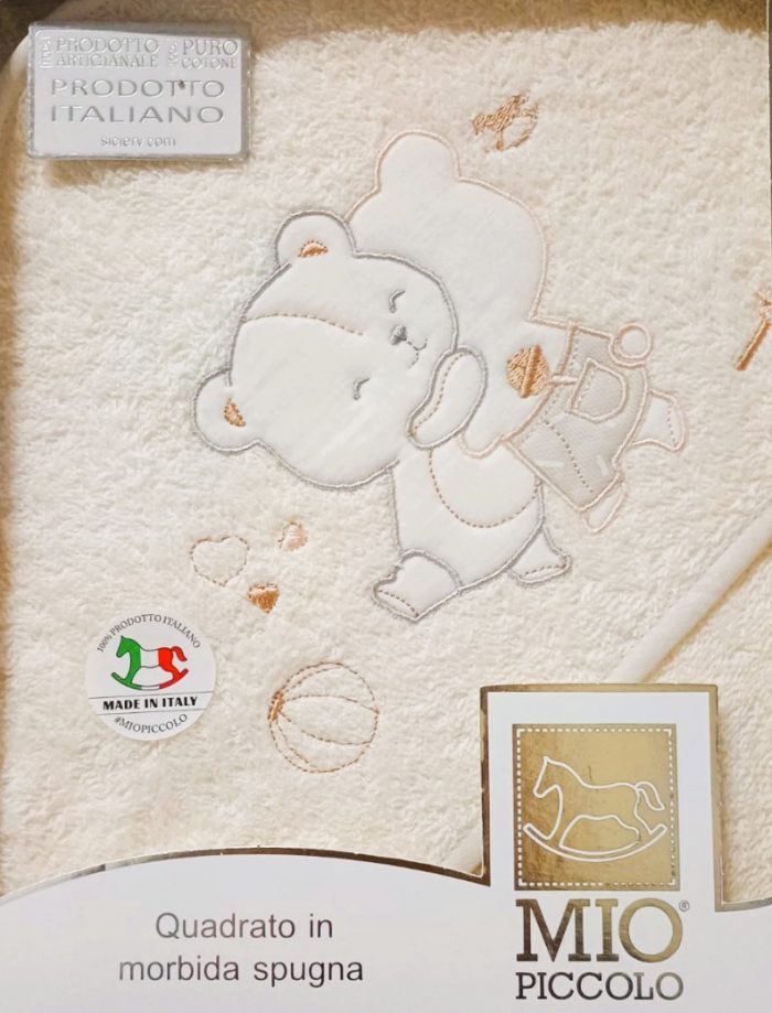 Mio Piccolo - Accappatoio Baby in Spugna Quadrato Ricamato / Art.57 - Dis.372 - immagine 2