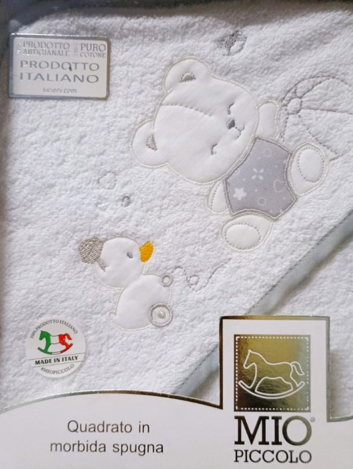 Mio Piccolo - Accappatoio Baby in Spugna Quadrato Ricamato / Art.57 - Dis.372 - immagine 5