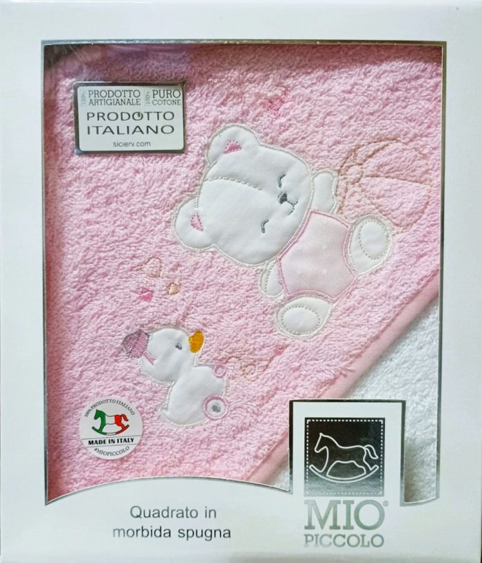 Mio Piccolo - Accappatoio Baby in Spugna Quadrato Ricamato / Art.57 - Dis.372 - immagine 7