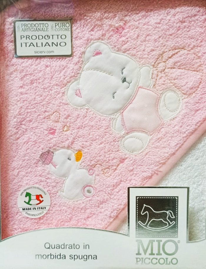 Mio Piccolo - Accappatoio Baby in Spugna Quadrato Ricamato / Art.57 - Dis.372 - immagine 6