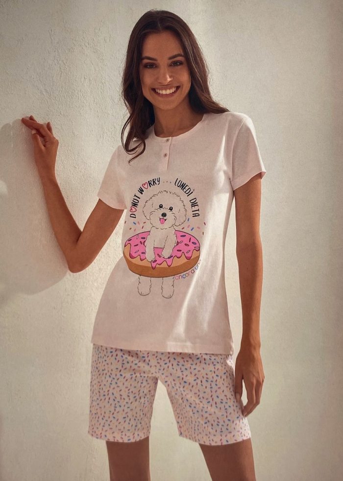 Il Granchio - Homewear - Pigiama Estivo Corto Donna in Cotone / Art.GP5102
