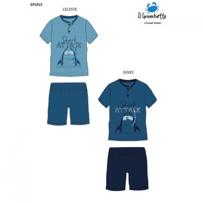 Il Granchietto – Pigiama Bambino In Cotone / Art.GP1015