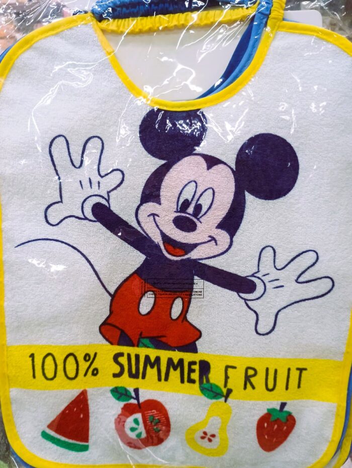 Ellepi - Bavette Grandi in Spugna con Retro in PVC Disney Mickey Mouse – Confezione Da 6 Pezzi