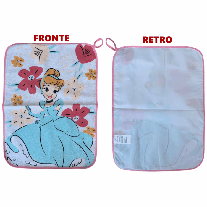 Disney Principesse - Set Asilo 3 Pezzi Cenerentola Bavetta Con Elastico Tovaglietta Sacca Art- PRI1757 - immagine 3