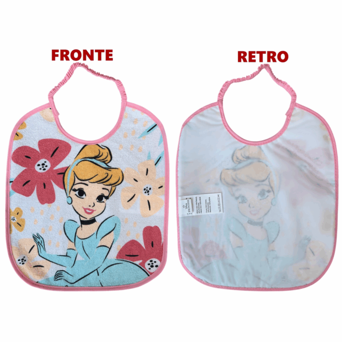 Disney Principesse - Set Asilo 3 Pezzi Cenerentola Bavetta Con Elastico Tovaglietta Sacca Art- PRI1757 - immagine 2